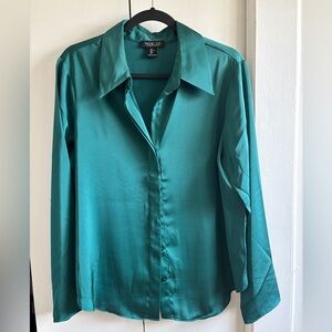 Silky long sleeve blouse size L